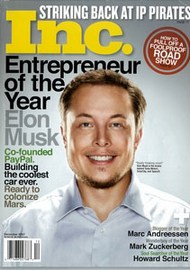 Elon Musk on the cover of Inc magazine.